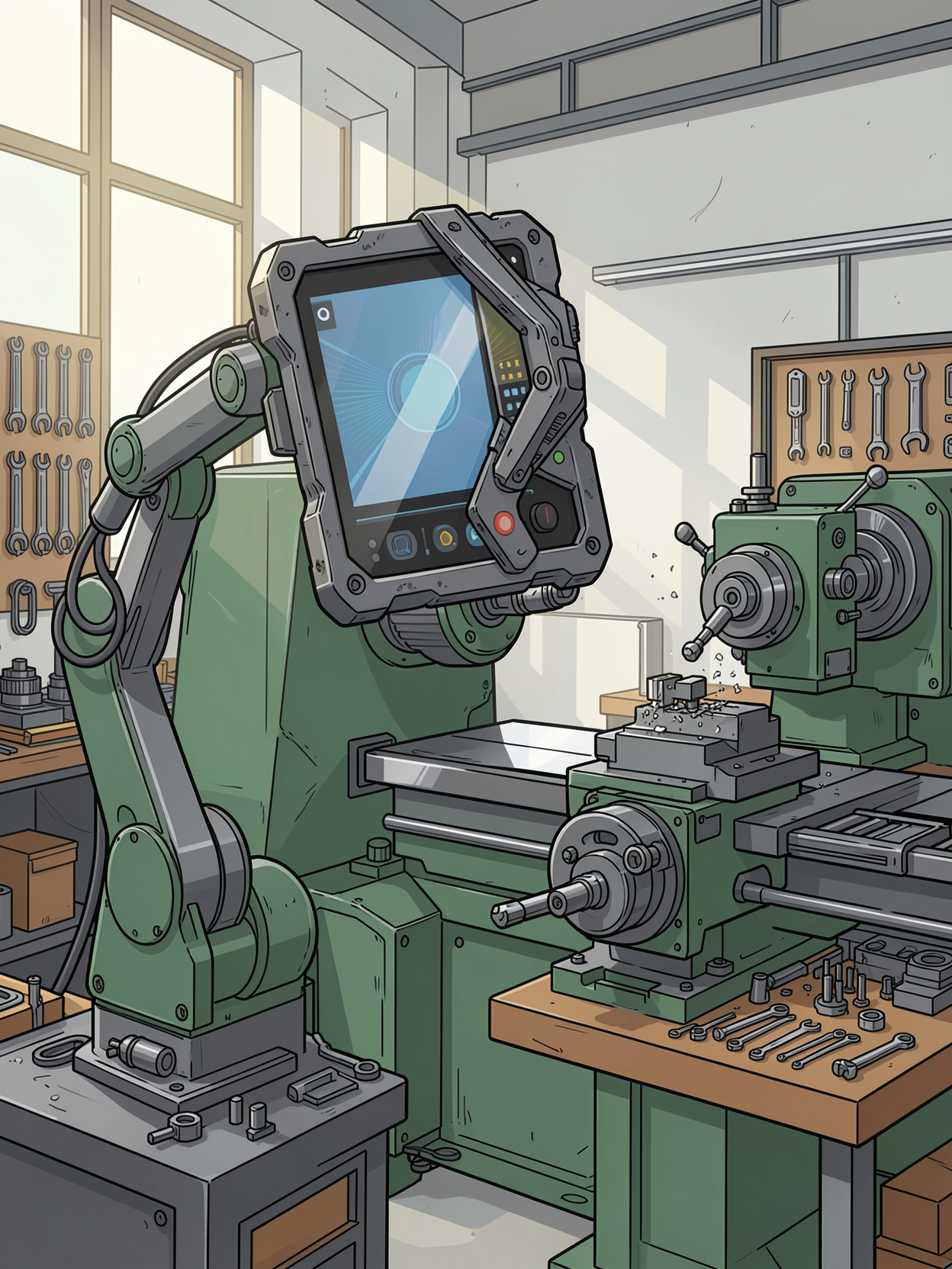 IoT Tablet a bordo di un tornio CNC